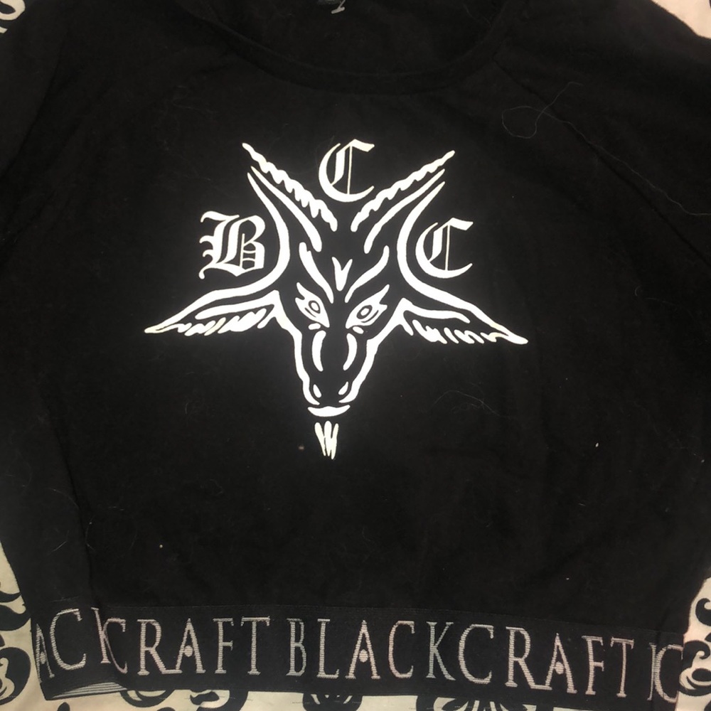 Black craft long sleeve crop